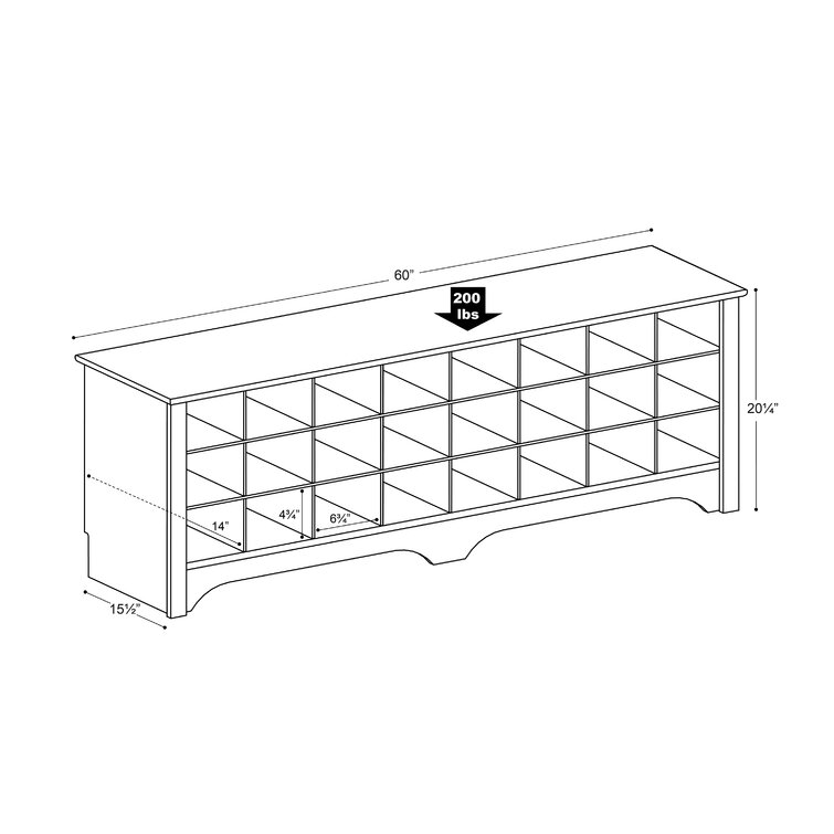 Prepac shoe cubby discount bench